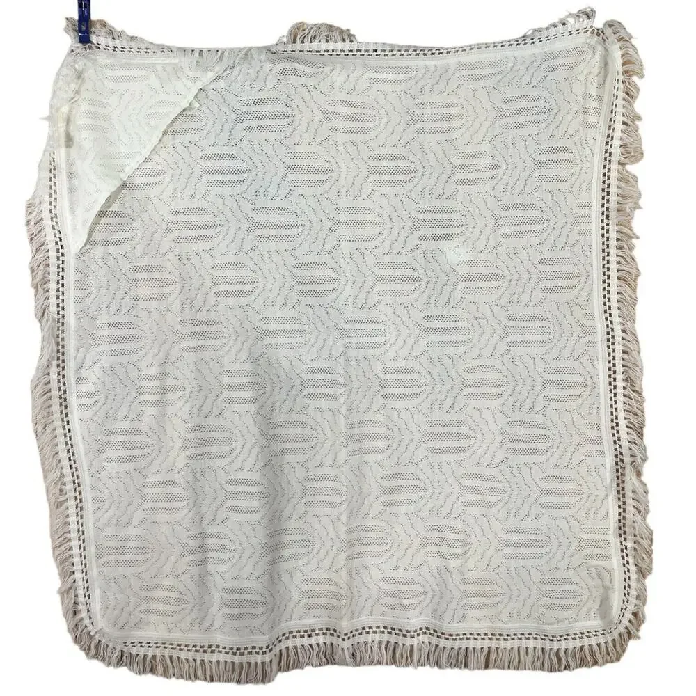 Vintage Acrylic Baby Blanket With Hood Fringe Mon Chic Bebe Made In Lebanon